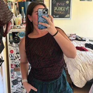 Vintage Sheer Boat Neck Guess Top